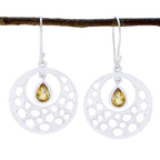 Citrine-Russian-Ivy-Solitaire-Dangle-Yellow-Silver-Earring