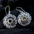 Citrine-Moroccan-Josephine-Solitaire-Dangle-Yellow-Sterling-Silver-Earring