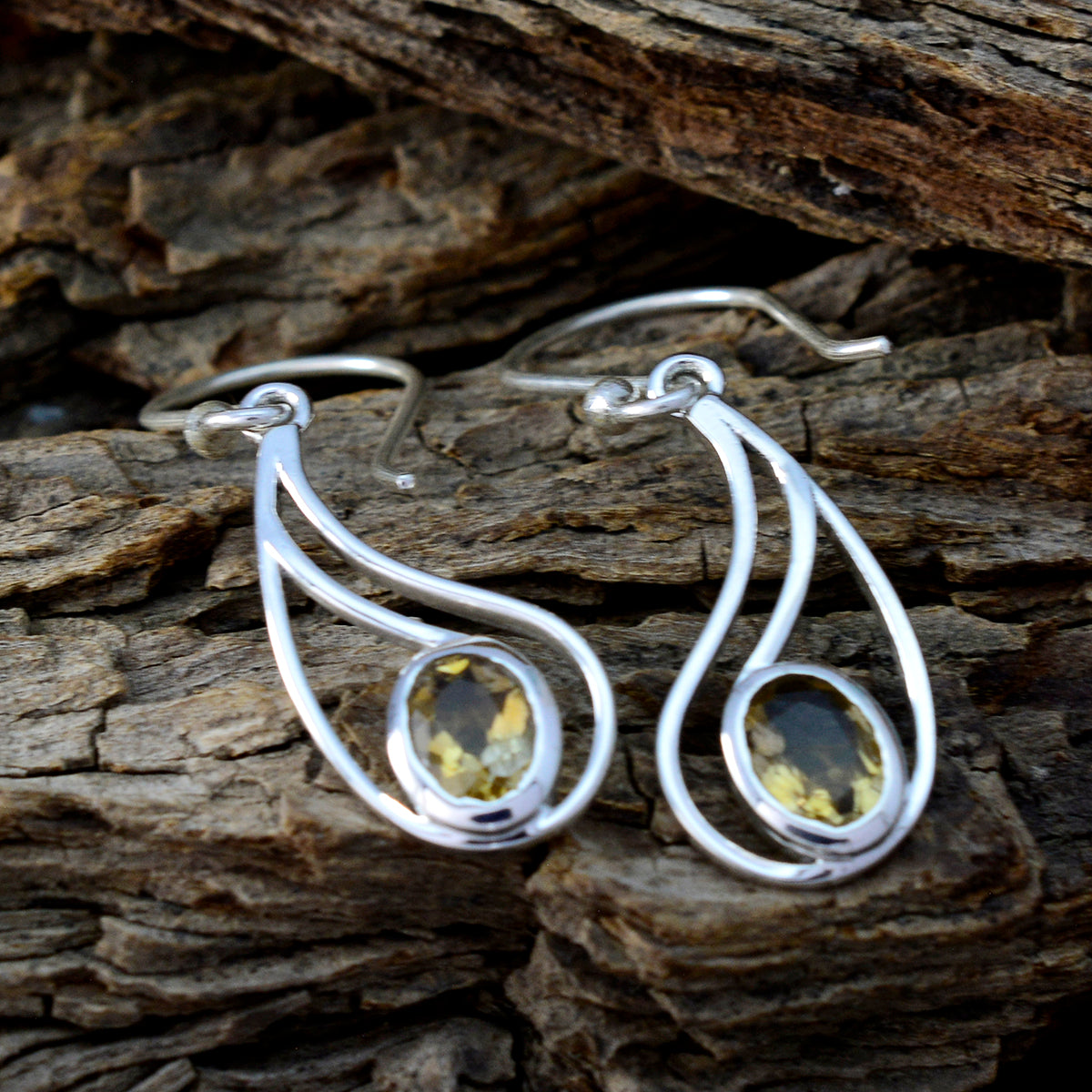 Citrine-Egyptian-Julia-Solitaire-Dangle-Yellow-92.5-Silver-Earring