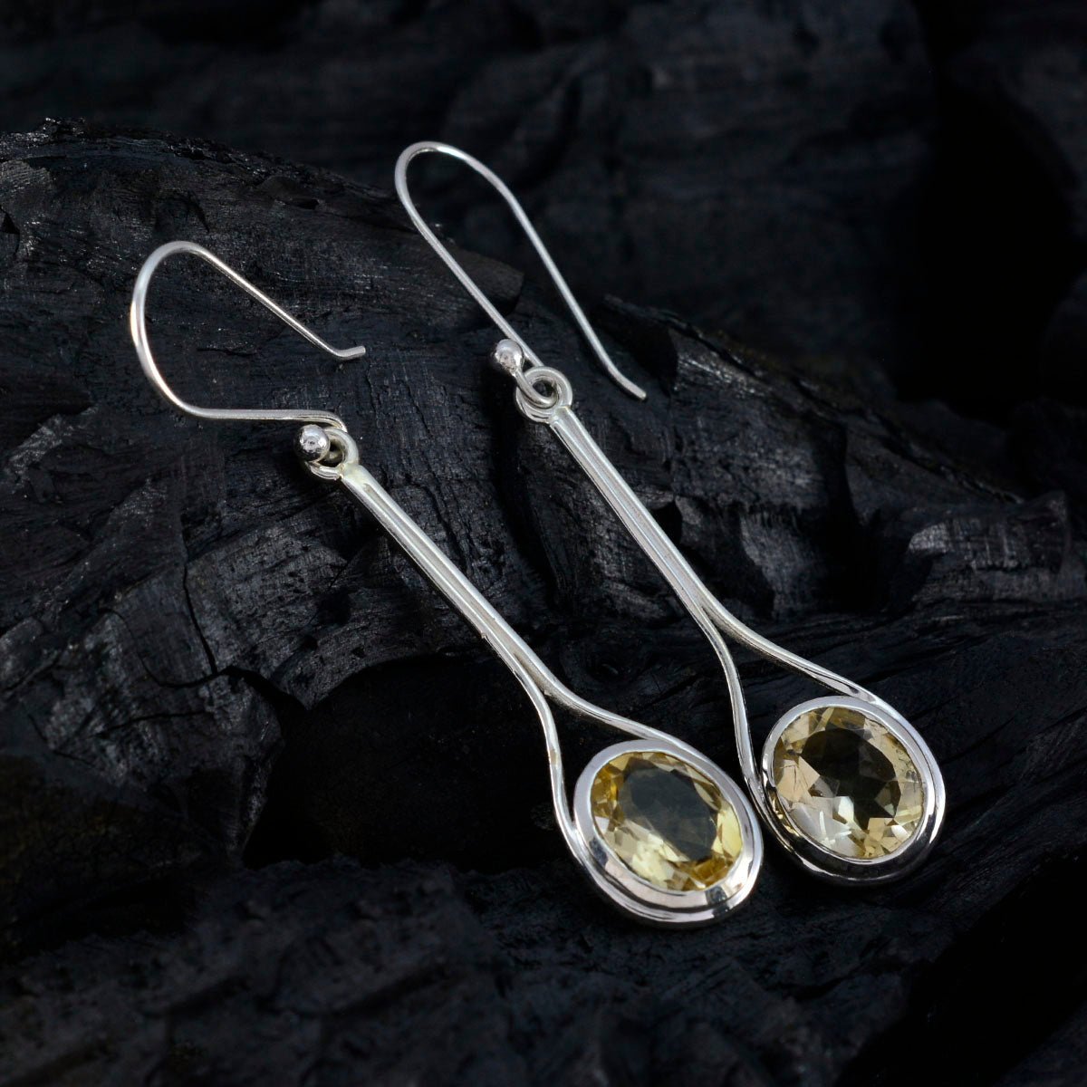 Citrine-Japanese-Kennedy-Solitaire-Dangle-Yellow-925-Silver-Earring