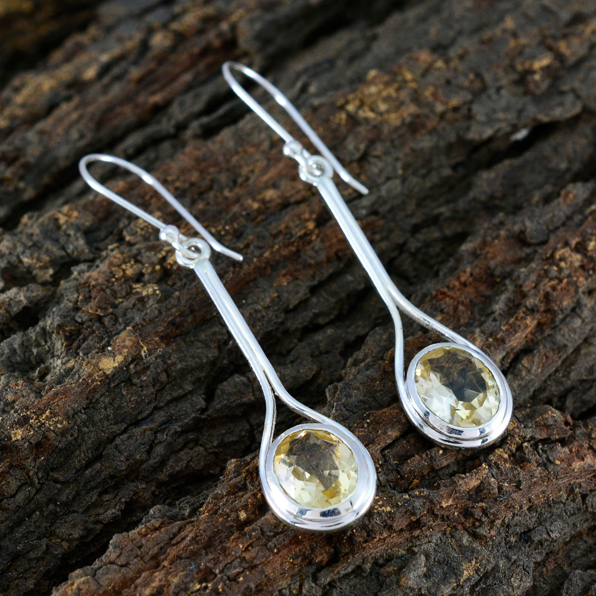 Citrine-Japanese-Kennedy-Solitaire-Dangle-Yellow-925-Silver-Earring