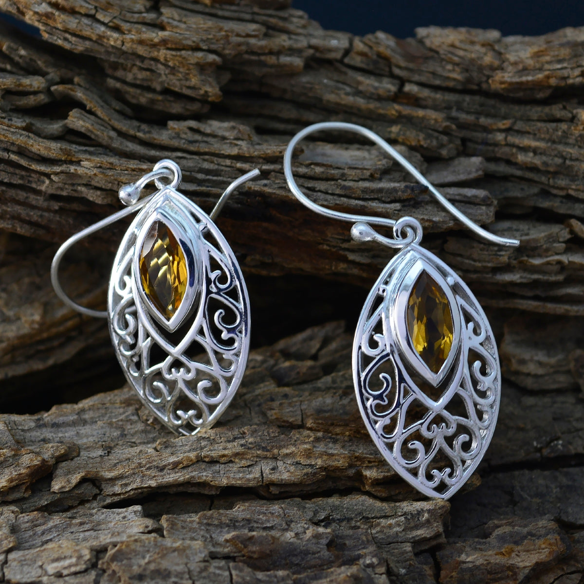 Citrine-Turkish-Laura-Solitaire-Dangle-Yellow-Sterling-Silver-Earring