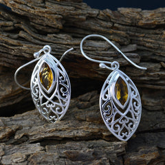 Citrine-Turkish-Laura-Solitaire-Dangle-Yellow-Sterling-Silver-Earring