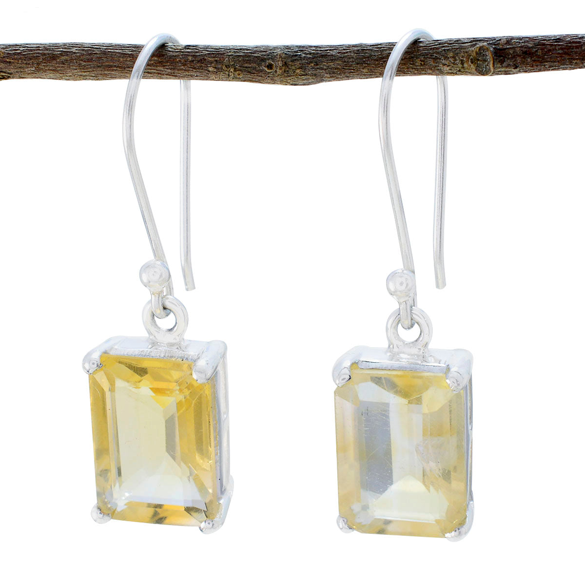 Citrine-Mexican-Leah-Solitaire-Dangle-Yellow-925-Silver-Earring Hoofdafbeelding