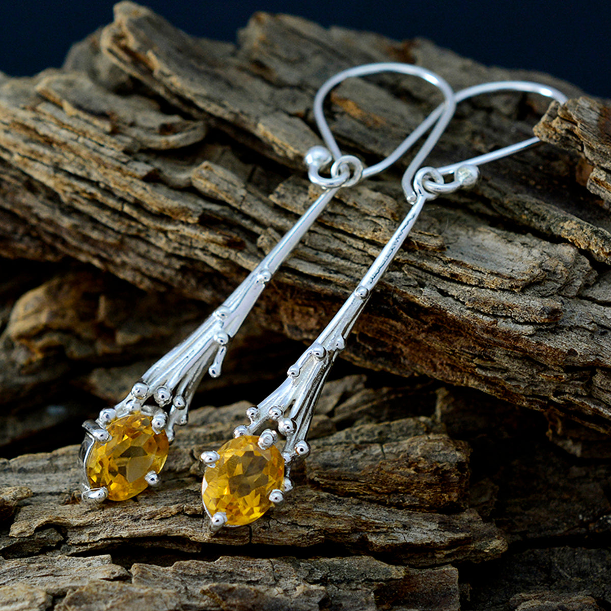 Citrine-Australian-Lili-Solitaire-Dangle-Yellow-925-Sterling-Silver-Earring