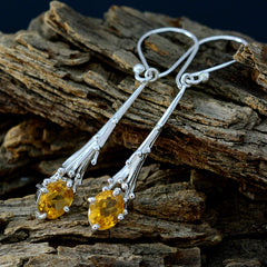 Citrine-Australian-Lili-Solitaire-Dangle-Yellow-925-Sterling-Silver-Earring