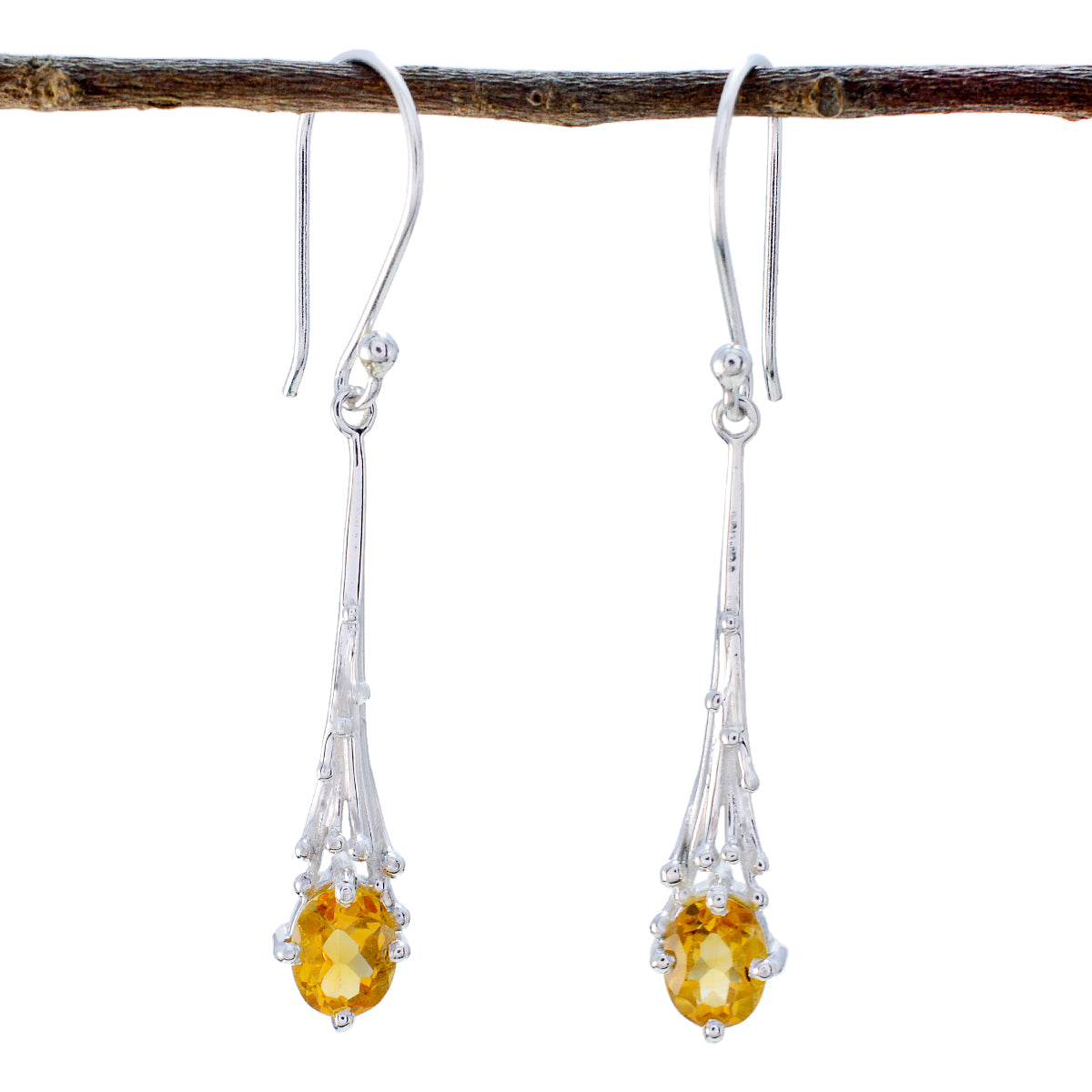 Citrine-Australian-Lili-Solitaire-Dangle-Yellow-925-Sterling-Silver-Earring