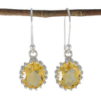 Citrine-Spanish-Lily-Solitaire-Dangle-Yellow-Silver-Earring