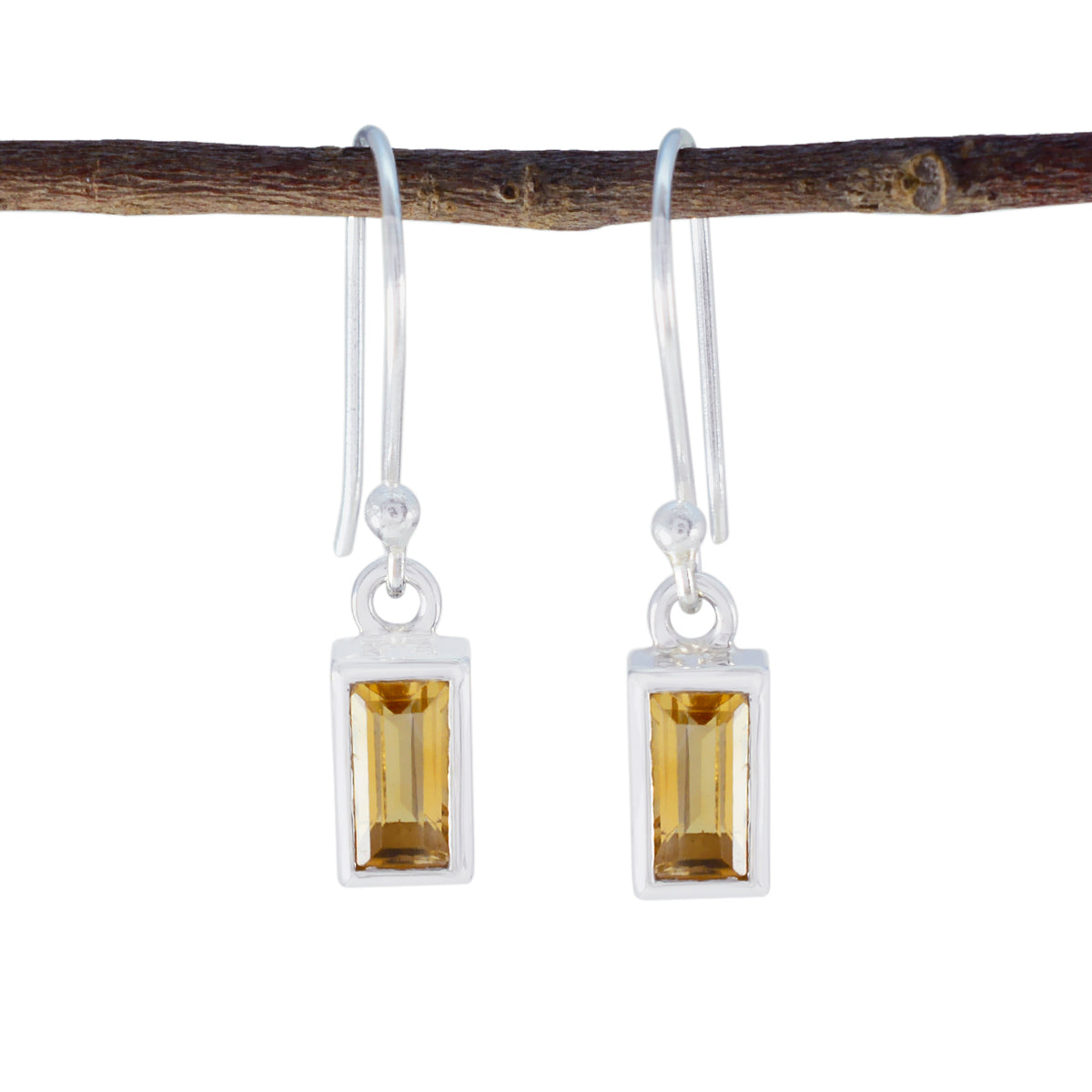 Citrine-Russian-Leah-Solitaire-Dangle-Yellow-925-Sterling-Silver-Earring Main image