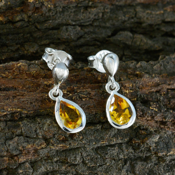 Citrine-French-Lucy-Solitaire-Stud-Yellow-925-Sterling-Silver-Earring