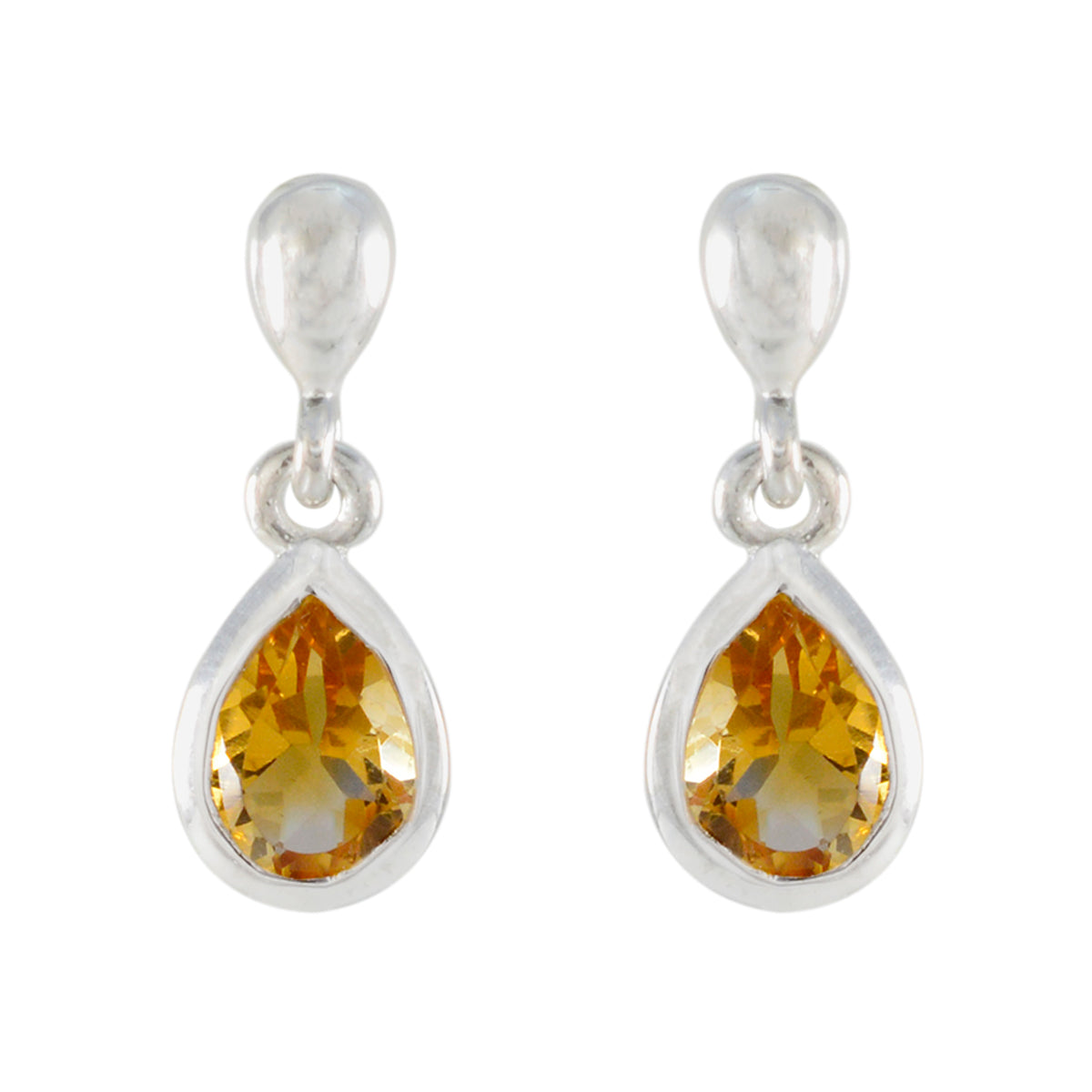 Citrine-French-Lucy-Solitaire-Stud-Yellow-925-Sterling-Silver-Earring Huvudsaklig produktbild