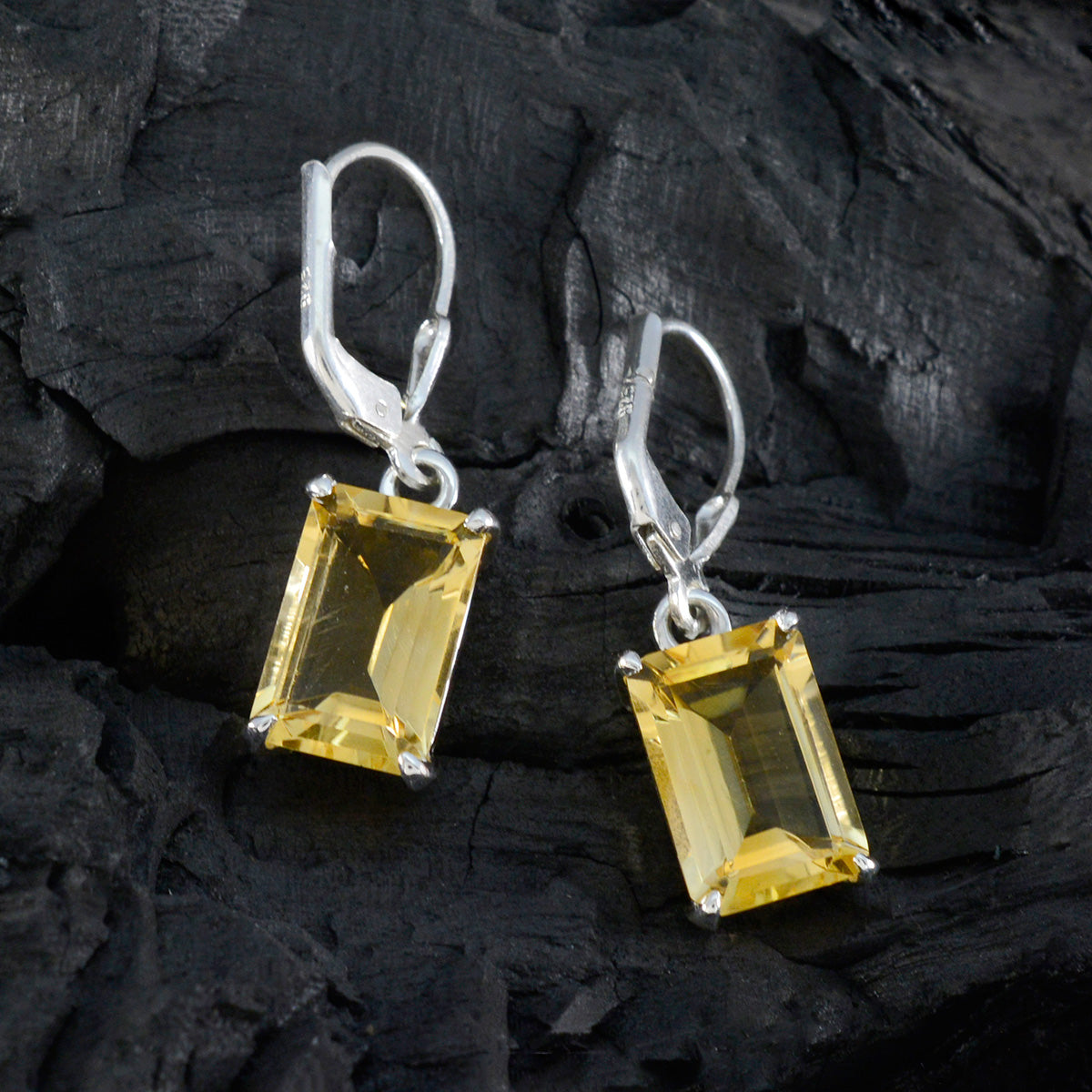Citrine-German-Luna-Solitaire-Dangle-Yellow-92.5-Silver-Earring