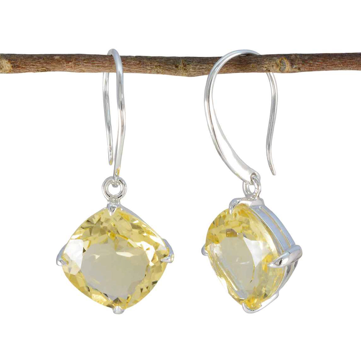 Citrine-Russian-Mathilde-Solitaire-Dangle-Yellow-925-Silver-Earring Main image