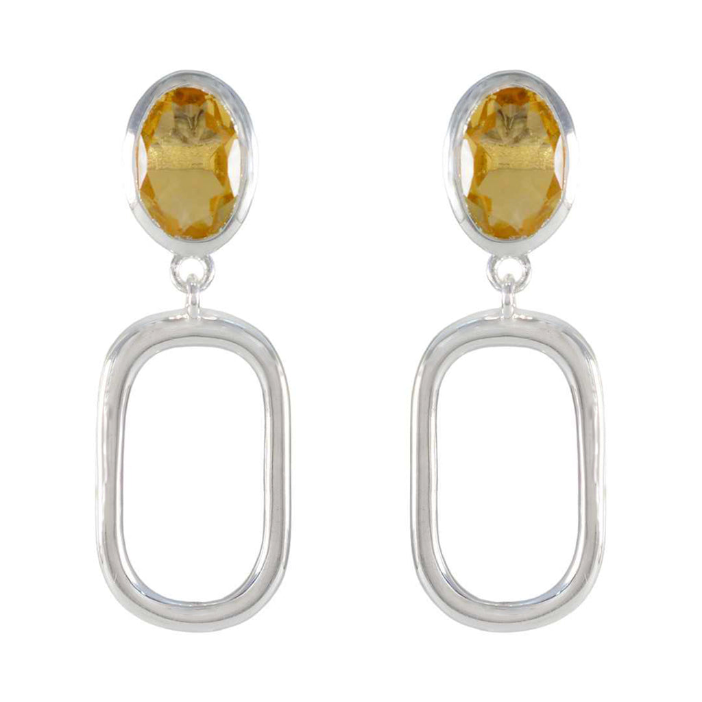 Citrine-Moroccan-Maya-Solitaire-Stud-Yellow-92.5-Silver-Earring