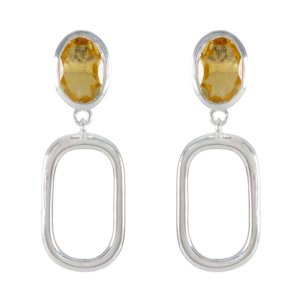 Citrine-Moroccan-Maya-Solitaire-Stud-Yellow-92.5-Silver-Earring