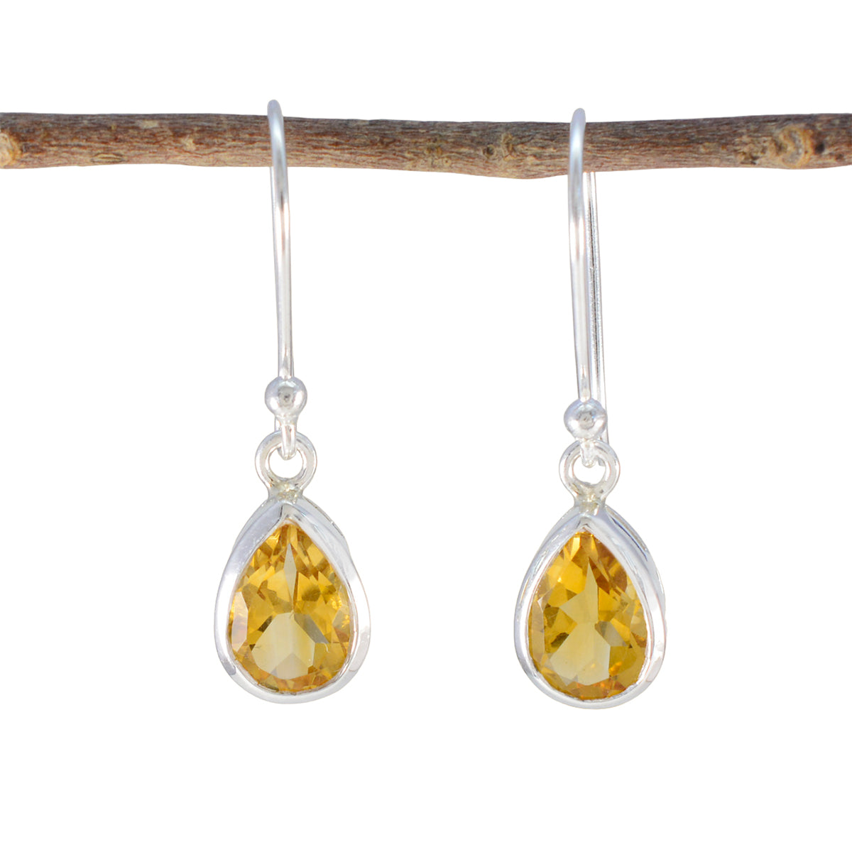 Citrine-Middle-Eastern-Aiko-Solitaire-Dangle-Yellow-92.5-Silver-Earring メイン画像