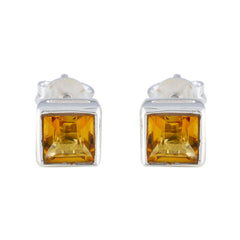 Citrine-Japanese-Nella-Solitaire-Stud-Yellow-Sterling-Silver-Earring