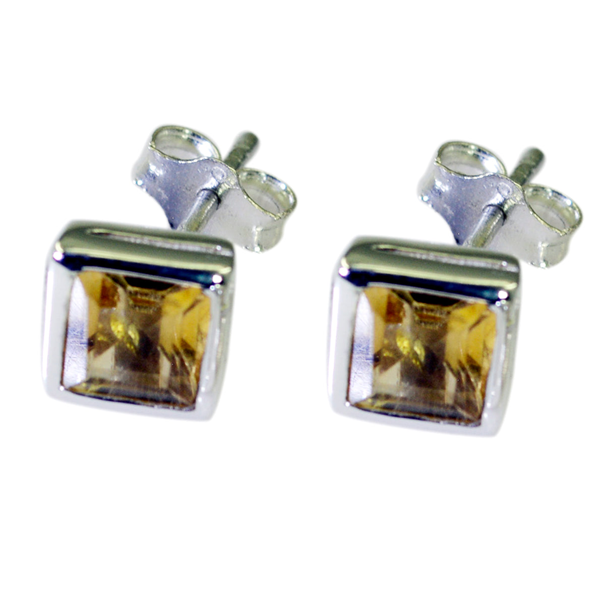 Citrine-Japanese-Nella-Solitaire-Stud-Yellow-Sterling-Silver-Earring