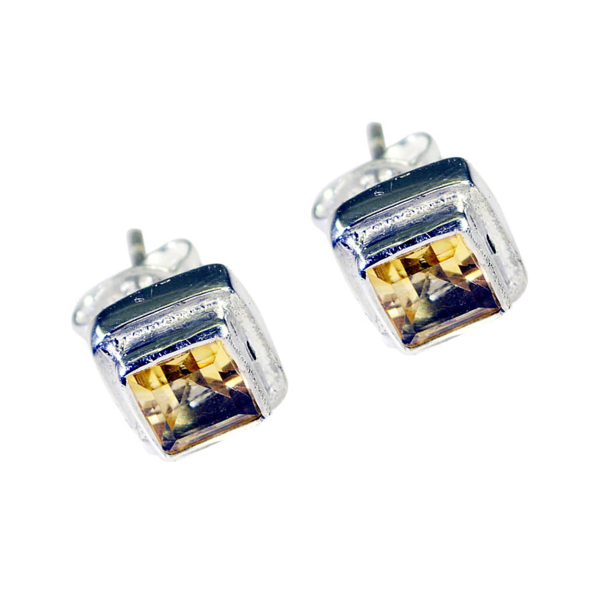 Citrien Turkse Nora Solitaire Oorbel in Geel 925 Zilver Secundaire afbeelding