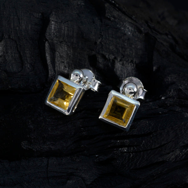 Citrine-Italian-Nova-Solitaire-Stud-Yellow-925-Silver-Earring