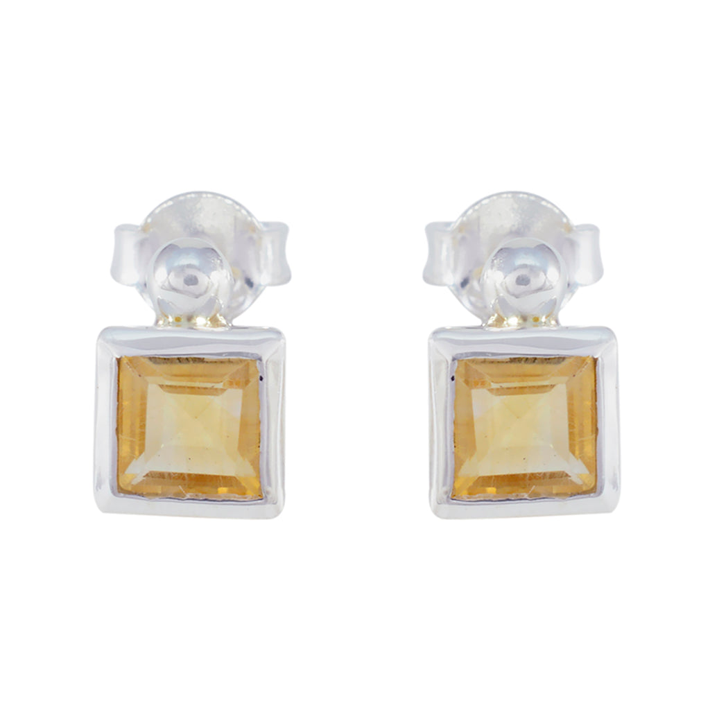 Citrine-Italian-Nova-Solitaire-Stud-Yellow-925-Silver-Earring