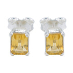 Citrine-Spanish-Carolina-Solitaire-Stud-Yellow-925-Sterling-Silver-Earring