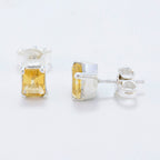 Citrine-Spanish-Carolina-Solitaire-Stud-Yellow-925-Sterling-Silver-Earring