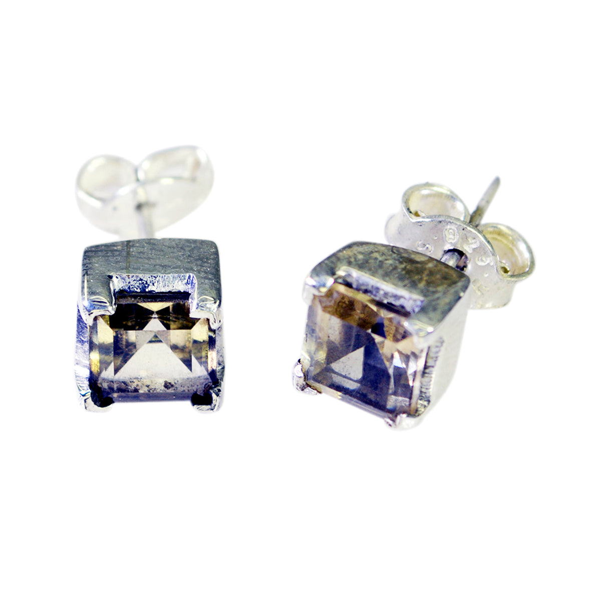 Citrine-Middle-Eastern-Olivia-Solitaire-Stud-Yellow-Sterling-Silver-Earring Huvudsaklig produktbild