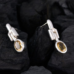 Citrine-Moroccan-Yuna-Solitaire-Stud-Yellow-Sterling-Silver-Earring
