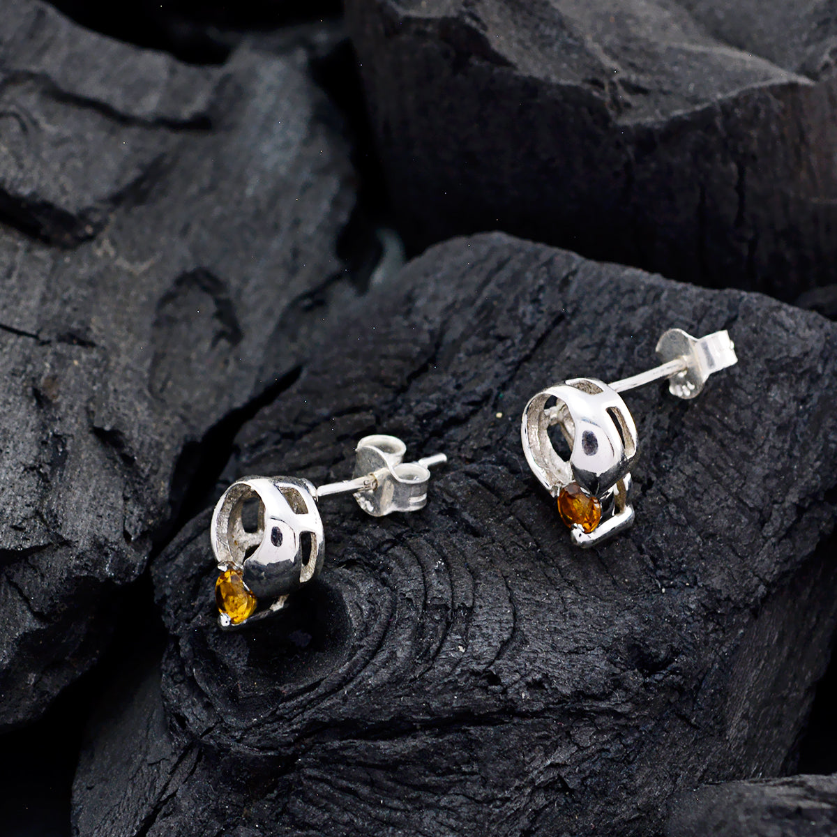 Citrine-American-Alejandra-Solitaire-Stud-Yellow-925-Silver-Earring