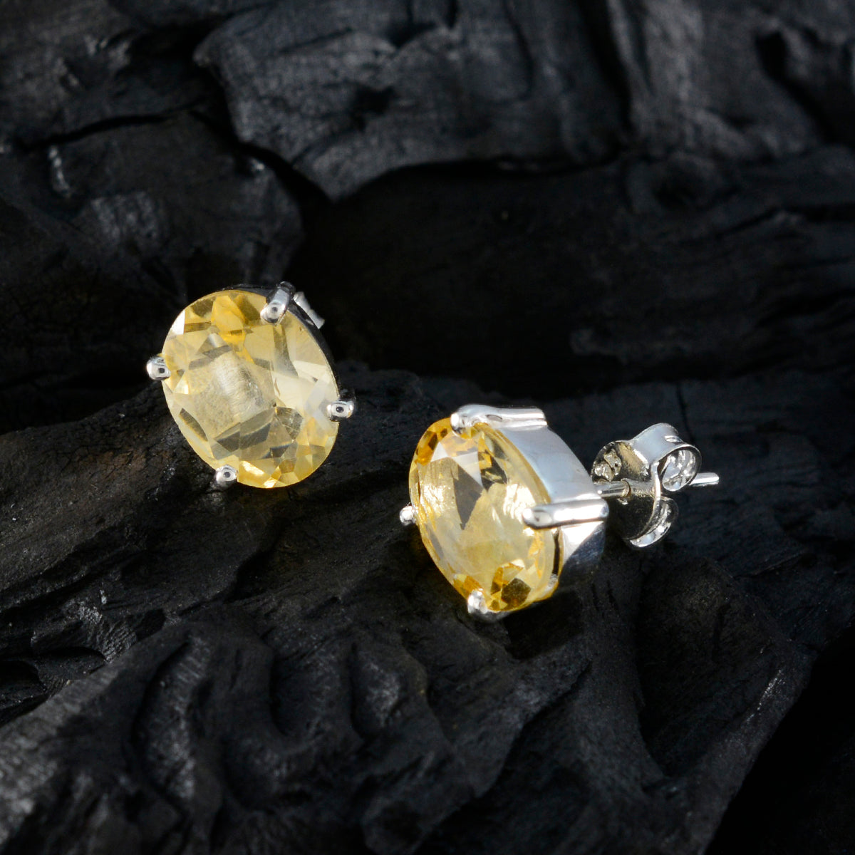 Citrine-Egyptian-Micaela-Solitaire-Stud-Yellow-Silver-Earring