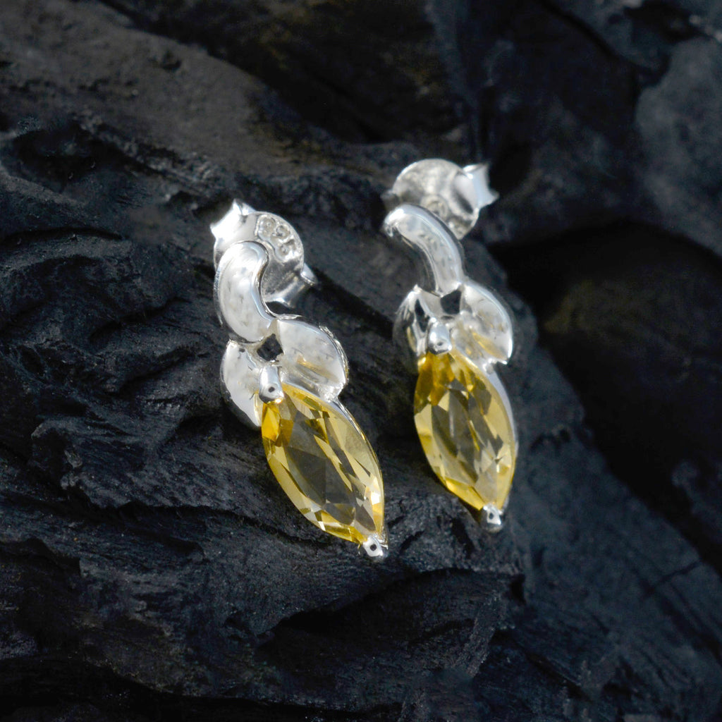 Citrine-Spanish-Riley-Solitaire-Stud-Yellow-925-Silver-Earring