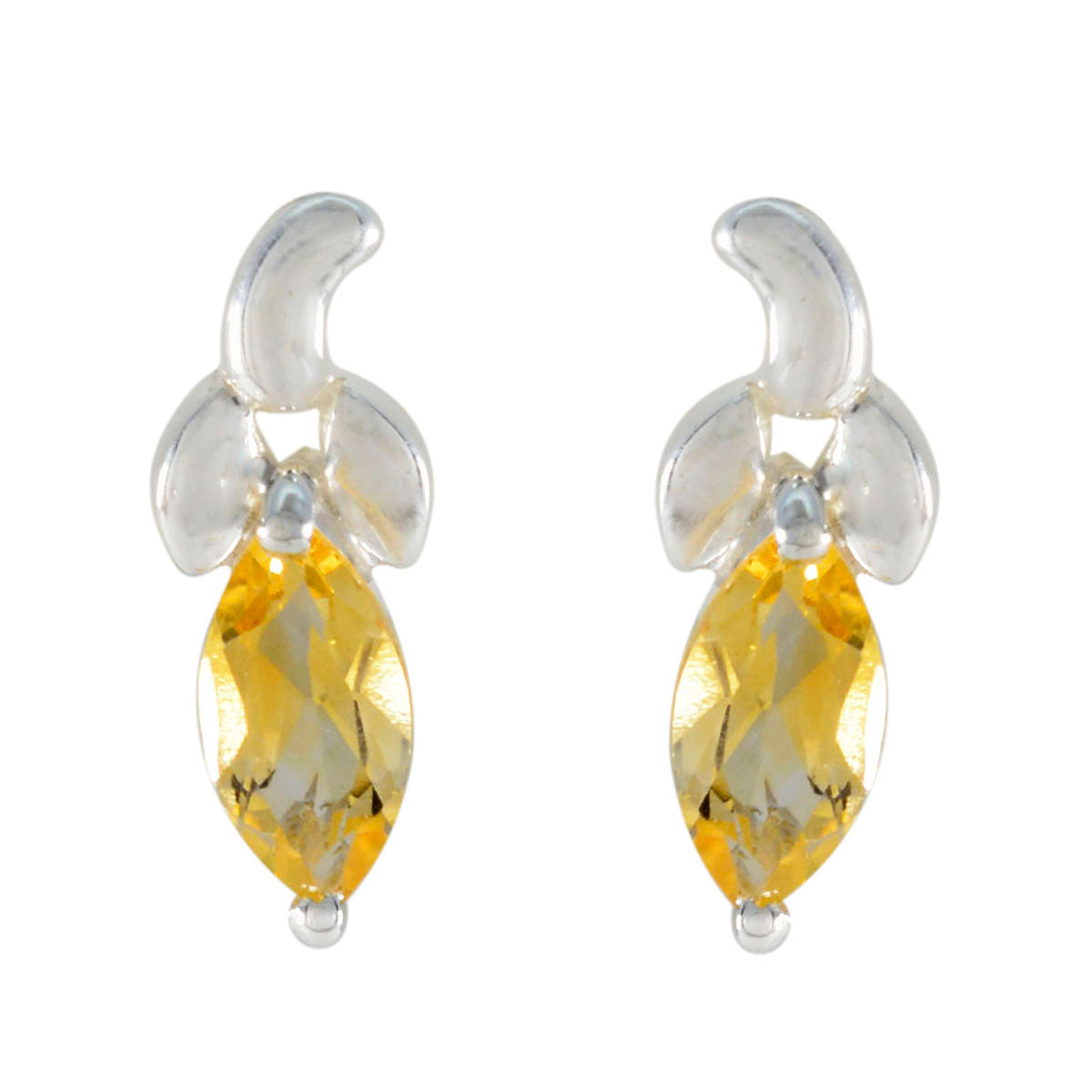 Citrine-Spanish-Riley-Solitaire-Stud-Yellow-925-Silver-Earring