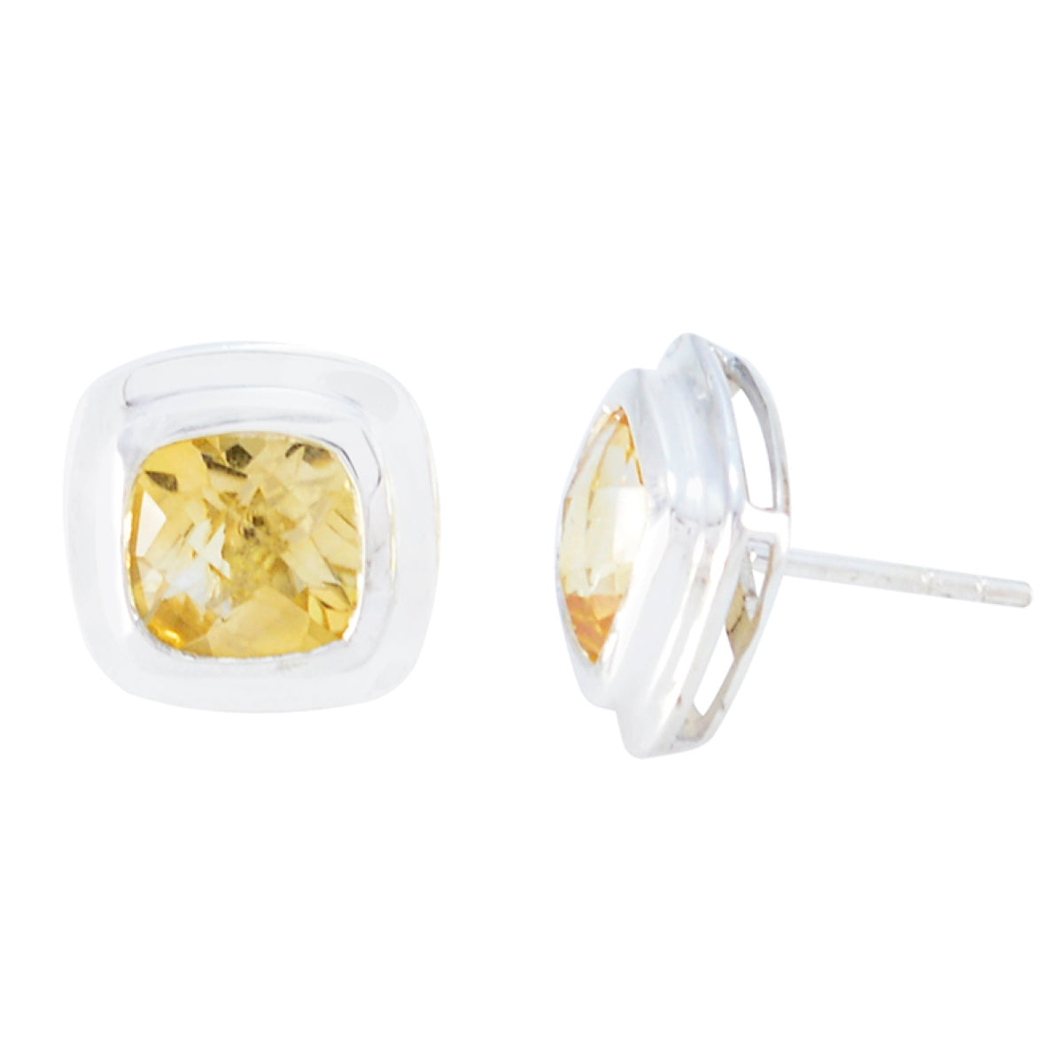 Citrine-French-Savannah-Solitaire-Stud-Yellow-925-Sterling-Silver-Earring