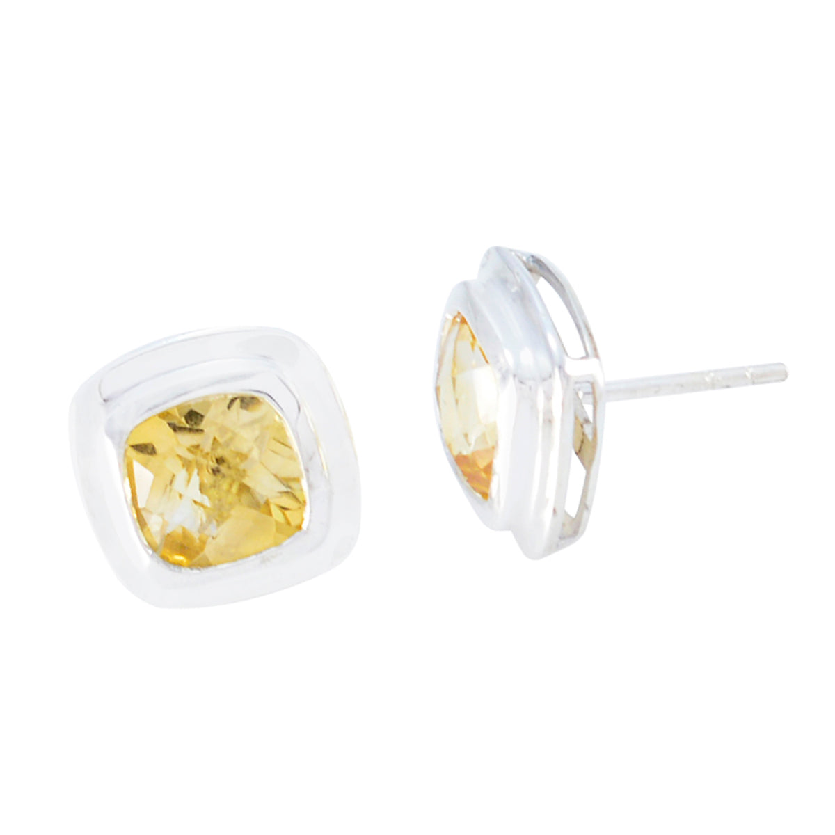 Citrine-French-Savannah-Solitaire-Stud-Yellow-925-Sterling-Silver-Earring