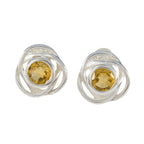 Citrine-American-Riley-Solitaire-Stud-Yellow-Sterling-Silver-Earring