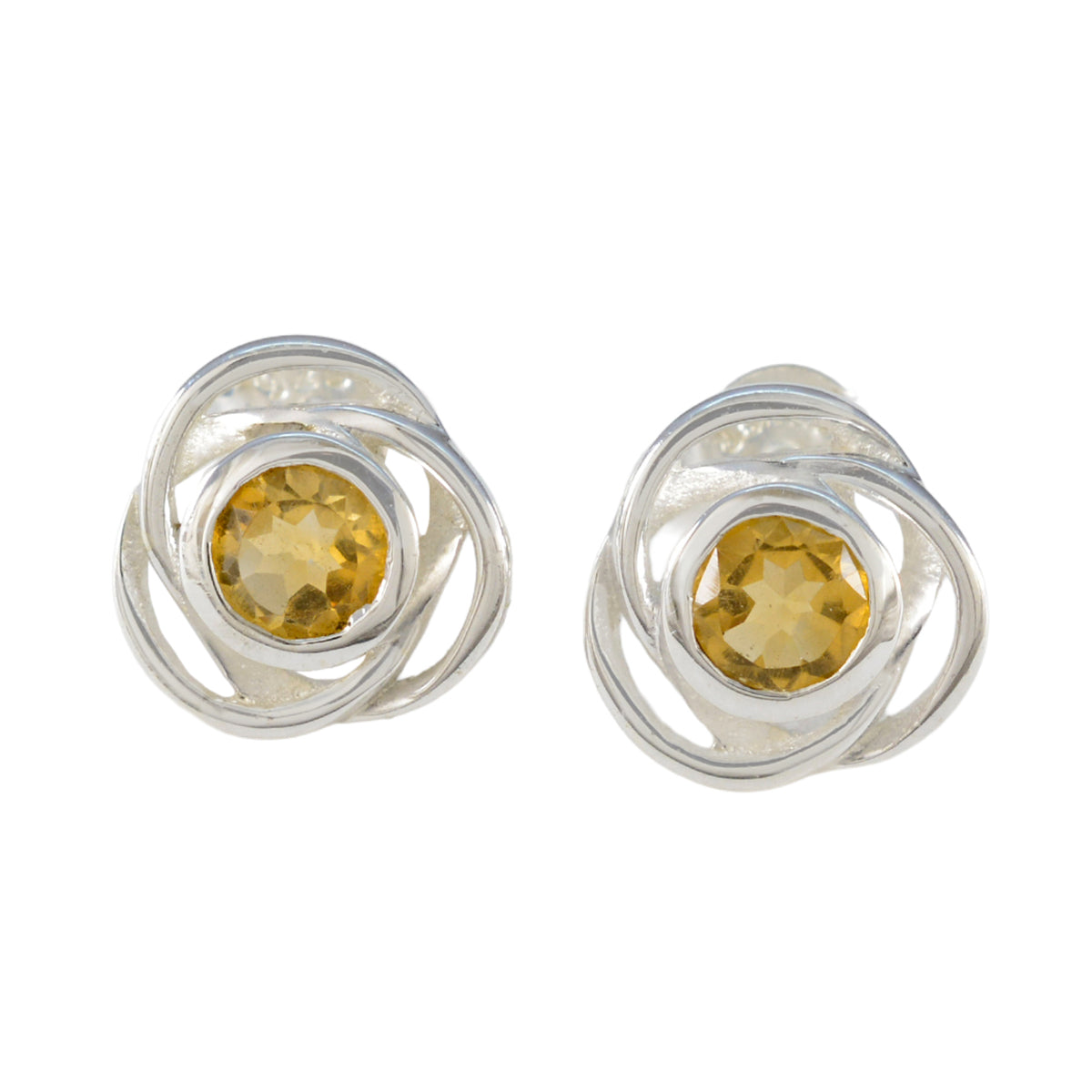 Citrine-American-Riley-Solitaire-Stud-Yellow-Sterling-Silver-Earring