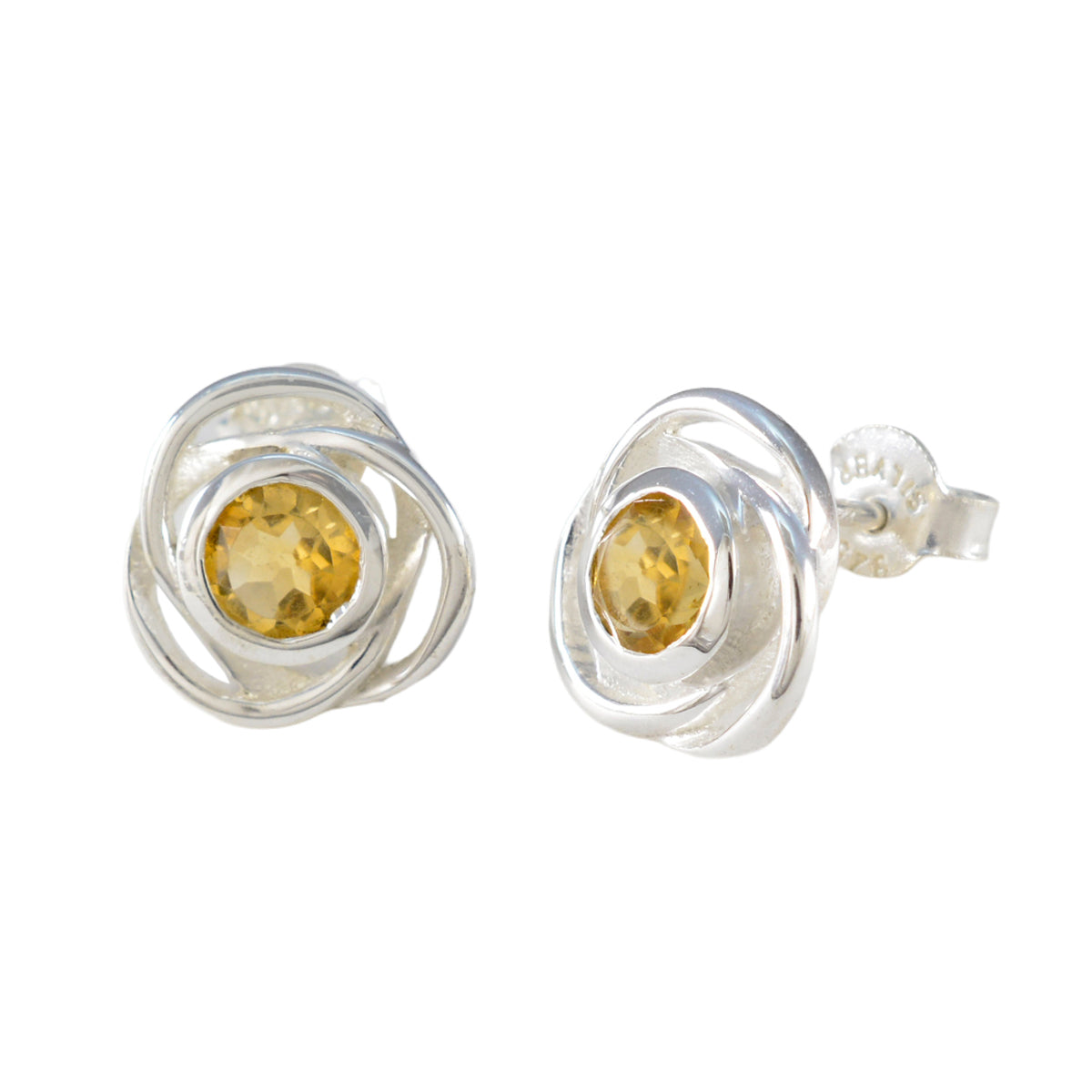 Citrine-American-Riley-Solitaire-Stud-Yellow-Sterling-Silver-Earring