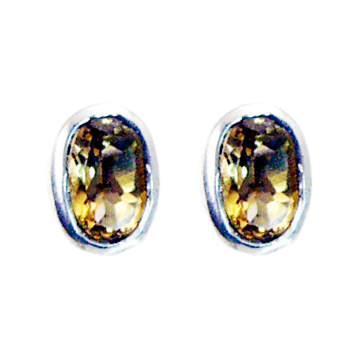 Citrine-German-Scarlett-Solitaire-Stud-Yellow-Silver-Earring Main image