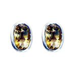 Citrine-German-Scarlett-Solitaire-Stud-Yellow-Silver-Earring