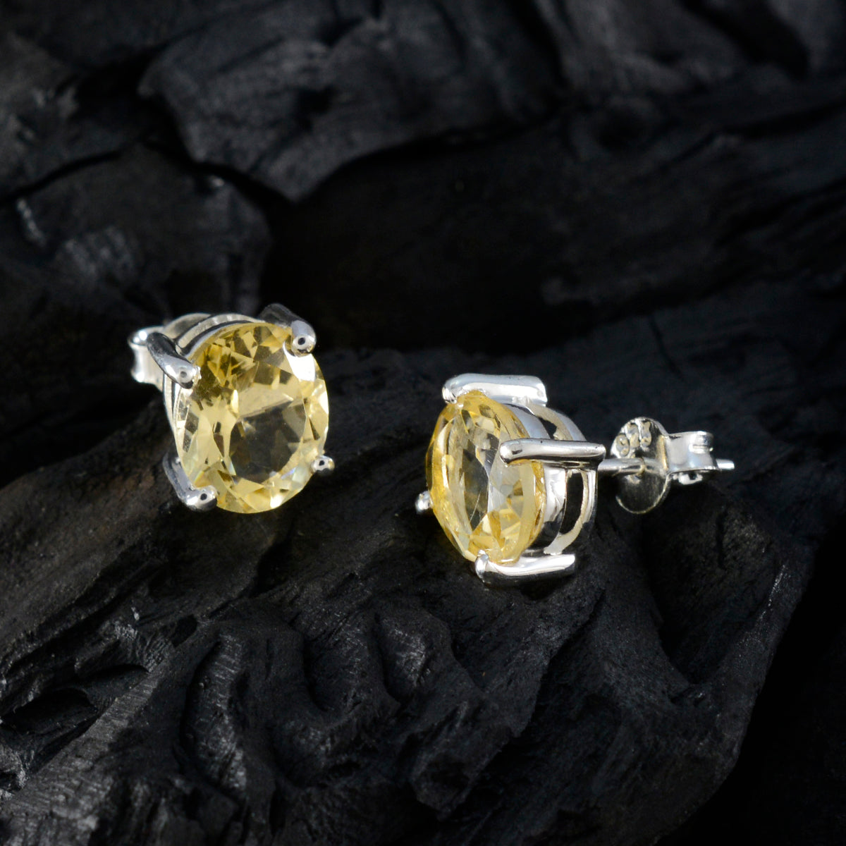 Citrine-African-Skylar-Solitaire-Stud-Yellow-92.5-Silver-Earring