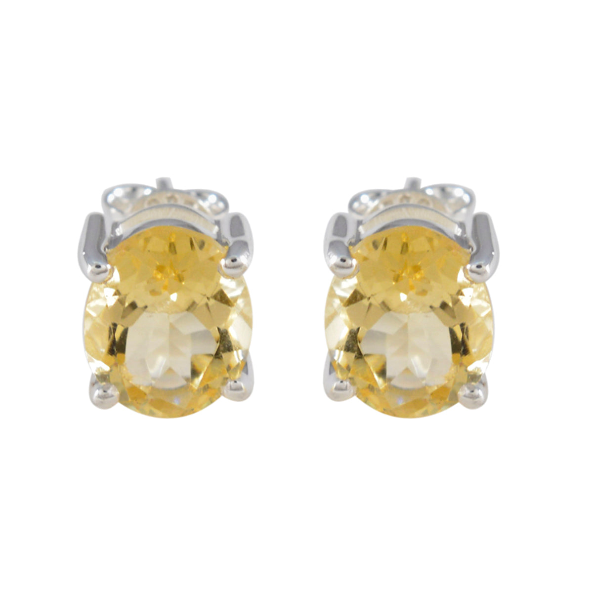 Citrine-African-Skylar-Solitaire-Stud-Yellow-92.5-Silver-Earring Immagine principale del prodotto