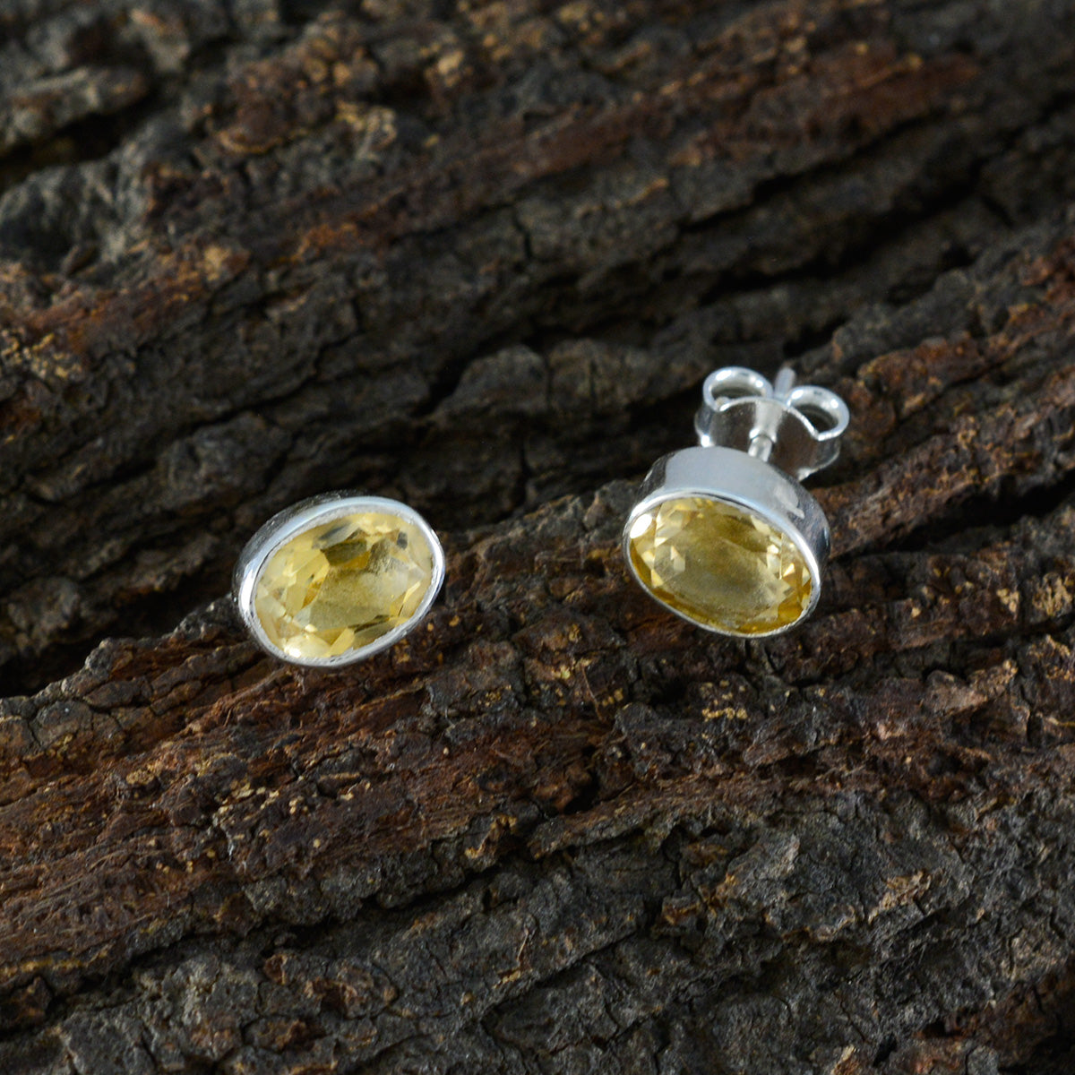 Citrine-Latin-American-Audrey-Solitaire-Stud-Yellow-925-Sterling-Silver-Earring