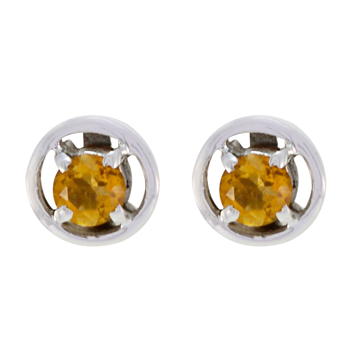 Citrine-Moroccan-Sophia-Solitaire-Stud-Yellow-925-Sterling-Silver-Earring Imagen principal del producto