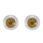 Citrine-German-Cecilia-Solitaire-Stud-Yellow-Silver-Earring