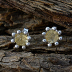 Citrine-Korean-Fernanda-Solitaire-Stud-Yellow-Sterling-Silver-Earring