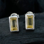 Citrine-Japanese-Grace-Solitaire-Stud-Yellow-92.5-Silver-Earring