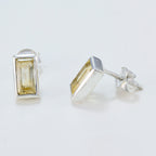 Citrine-Japanese-Grace-Solitaire-Stud-Yellow-92.5-Silver-Earring