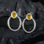 Citrine-Australian-Olivia-Solitaire-Stud-Yellow-925-Silver-Earring