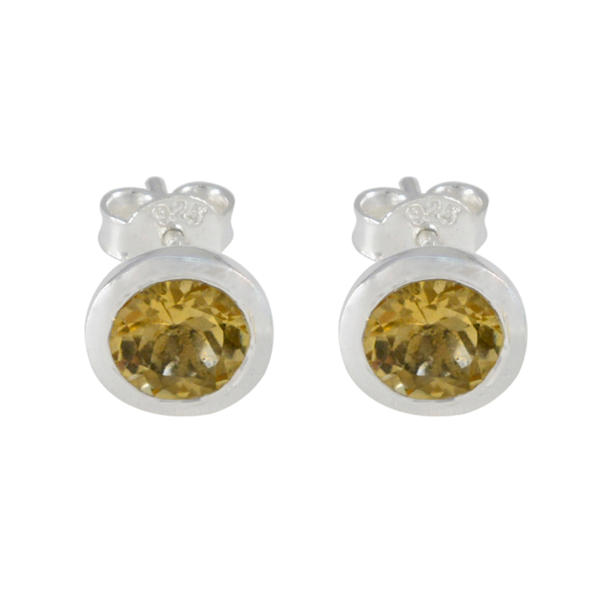 Citrine-Egyptian-Stella-Solitaire-Stud-Yellow-925-Sterling-Silver-Earring